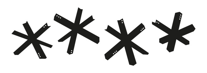 Black silhouette of anti-tank hedgehog. Isolated vector clipart © Li Artis