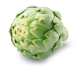 Obraz premium French artichoke isolated on white background. File contains clipping path.