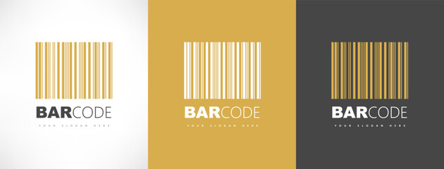 Barcode logo vector design. Logo design.	