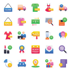 Gradient color icons set for Black Friday