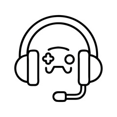 Professional Gaming Headset with Controller Icon Representing Esports and Online Video Game Culture