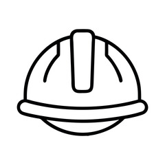 Fototapeta premium Construction hard hat line icon for industrial safety and site protection
