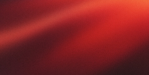 Abstract blurred gradient background with red crimson glow grainy noise texture backdrop for modern digital branding design. © aditnak