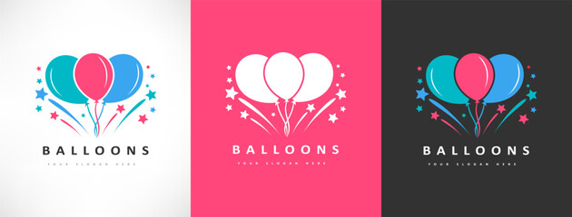 air balloons logo vector. Design illustration