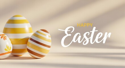 Fototapeta premium Easter sunday celebration with colorful eggs and traditional symbols