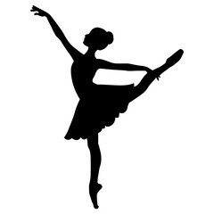 Graceful Ballet Dancer Silhouette in Elegant Pose - Adobe Stock Illustration © Sofyan