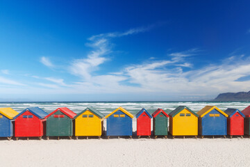 Colorful beach huts at Muizenberg Beach