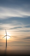 Wind Turbine at Sunset - Sustainable Energy and Renewable Power.