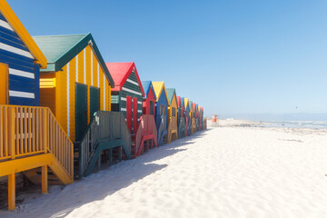 Colorful beach huts at Muizenberg Beach