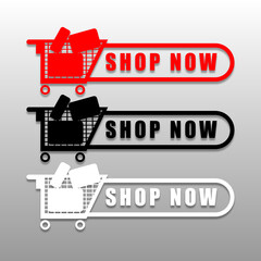 shopping cart sign set illustration