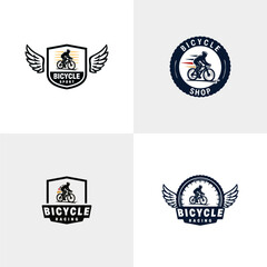 Set of illustration bicycle sport logo design