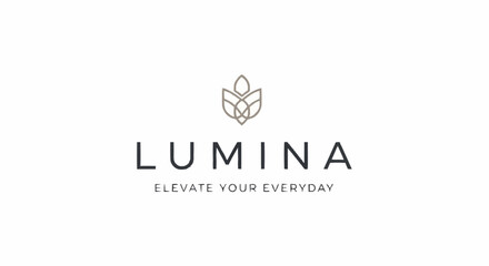 Fototapeta premium Lumina Logo Design with Simple Leaf.