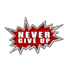 never give up text sticker illustration