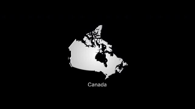Canada map forming from colorful glowing pixels