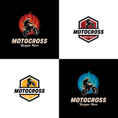 Set of Motocross logo vector illustration design