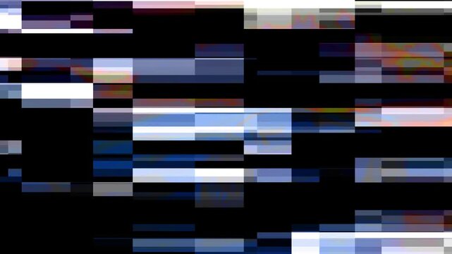 TV Screen Signal Failure Glitch 4K, Colorful Noise Static, Digital Coding Error Display, Cyber Security Hack Concept Background, Broadcast Distortion Overlay