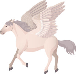 Mythical flying horse character. Cartoon fantasy animal