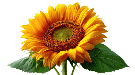 Obraz premium Golden Gaze: A sunflower in full bloom, its vibrant petals reaching towards the sun, presenting a close-up of nature's beauty and bright colors