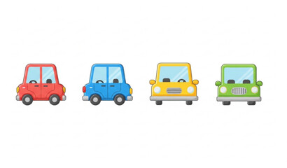 Cartoon Car Set &mdash; Four Colorful Flat Vector Vehicles