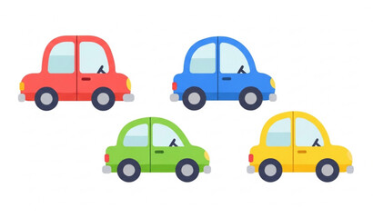 Cartoon Car Set &mdash; Four Colorful Flat Vector Vehicles