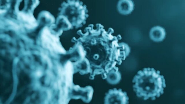 Microbiology Concept Showing E. coli Germ Structure in Motion. 4K Video