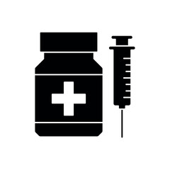 Fototapeta premium Vaccination icon, isolated on white background.