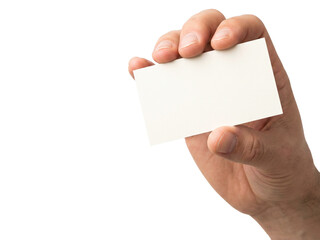 Close up of hand with blank business card for your text symbolizing corporate etiquette professional introduction marketing contact info and branding