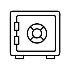 Safe icon with dial and handle, symbolizing security, money, valuables, and protection