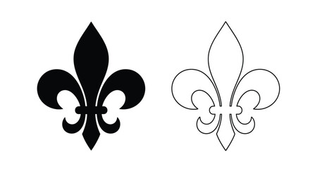 Two fleur de lis symbols one solid black and one outlined in white © MdMojiburRahman
