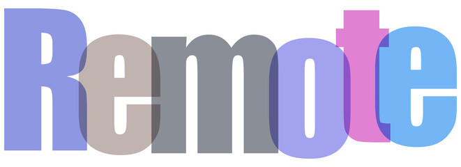Creative typography design of the word 'remote' on transparent background