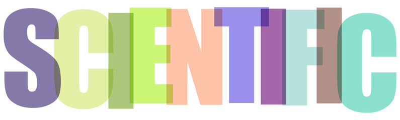 Vibrant typography of the word scientific on transparent background © ismaile226
