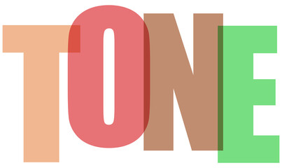 Creative typography design of the word 'tone' on transparent background © ismaile226