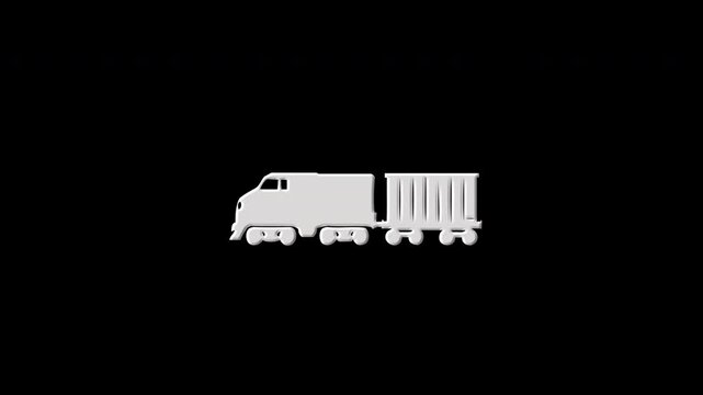 White freight train icon with colorful pixelated glitch animation