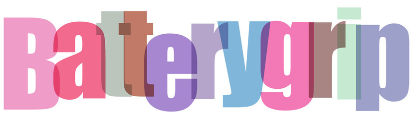 Vibrant typography of the word batterygrip on transparent background © ismaile226