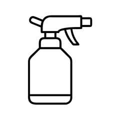 Fototapeta premium Simple line art icon of a spray bottle, representing cleaning or hygiene products