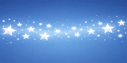 Abstract blue Christmas background with magic winter stars and glowing snowflakes for a festive holiday wallpaper design © RazuAhmed