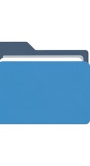Blue Folder Icon with Shadow and Tab.