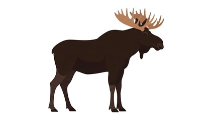 Fototapeta premium Moose Animal Wildlife Cartoon Illustration Isolated.