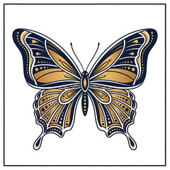 Fototapeta premium Floral Ornament Butterfly