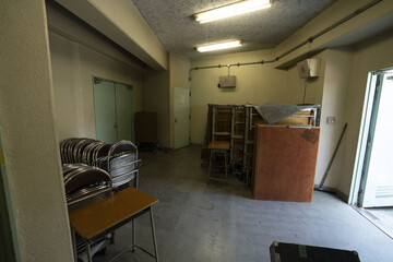 劇場の控え室、舞台の楽屋、