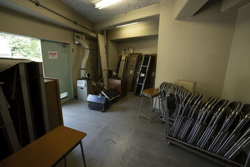 劇場の控え室、舞台の楽屋、