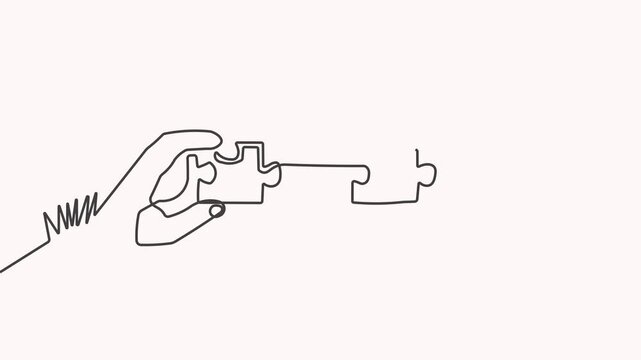 hand holding key. One line drawing Vector 