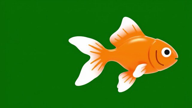 An engaging illustration of a cheerful orange fish with expressive eyes, ideal for children&rsquo;s content and creative projects.