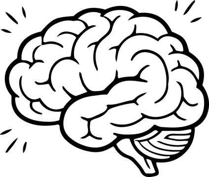 Doodle Brain Hand Drawn