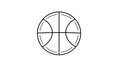 Minimal Basketball Icon Vector &ndash; Line Art Sports Symbol