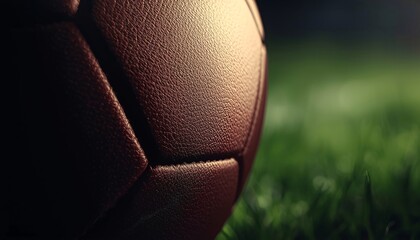 Extreme Close Up Football Texture With Electric Rim Light