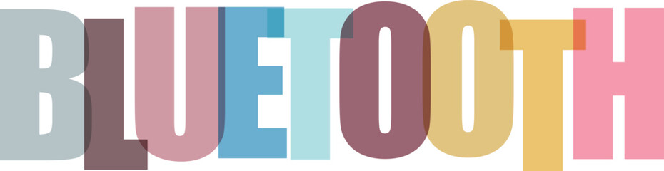 Bluetooth logo in multicolored typography with pastel colors and soft lighting for technology branding © ismaile226