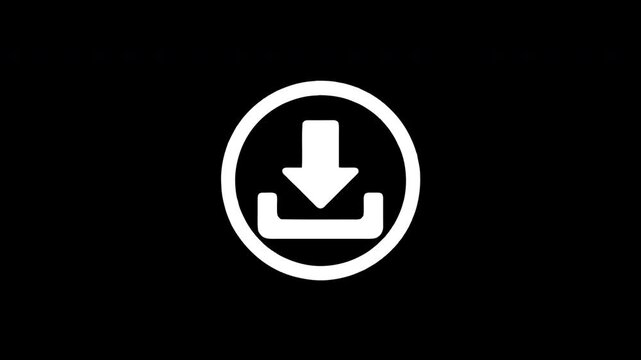 Download icon animation with glitch effect