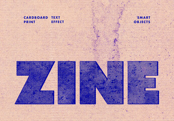 Cardboard Print Halftone Effect Mockup