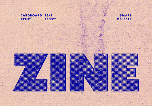 Cardboard Print Halftone Effect Mockup